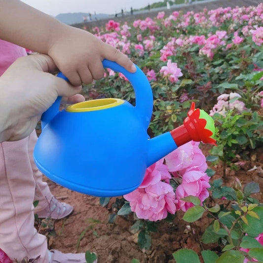 Colorful Kids Watering Can with Flower Spout – Plastic Watering Can for Little Gardeners