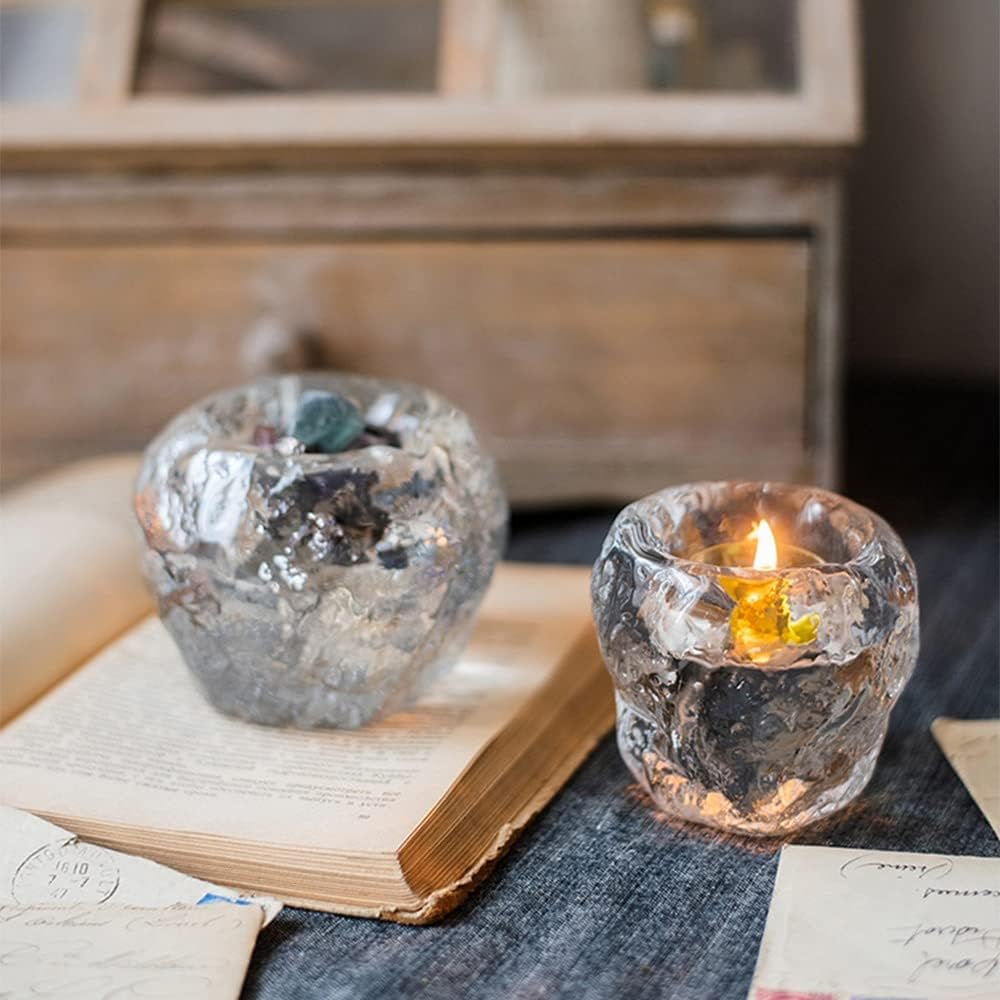 Decorative Glass Tealight Holder – Transparent Candle Holder for Elegant Room Lighting