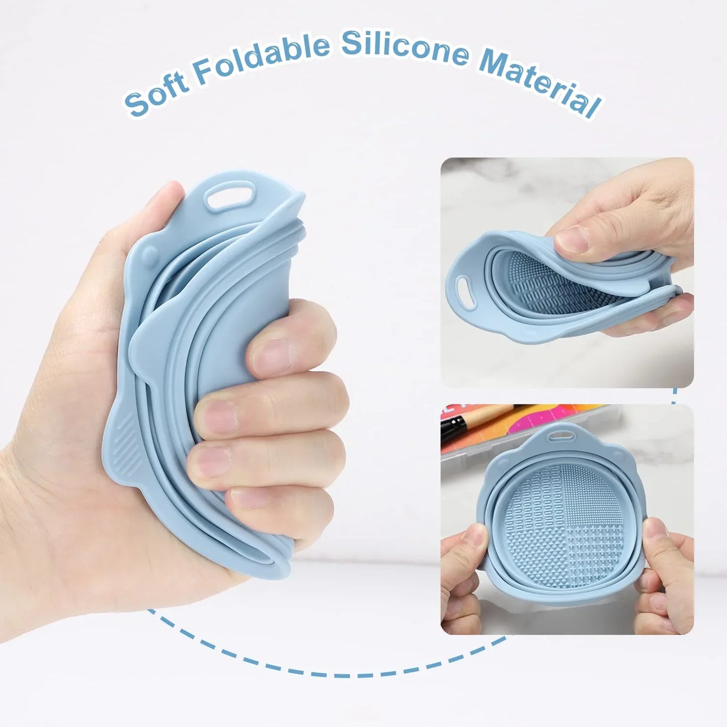 Foldable Silicone Cleaning Bowl for Brushes and Sponges