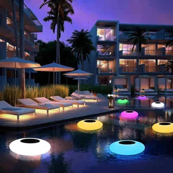 Solar LED Pool Lights in Eye Design – Floating Garden Lights for Outdoor Areas, Terrace, Pool, Color-Changing, Weatherproof