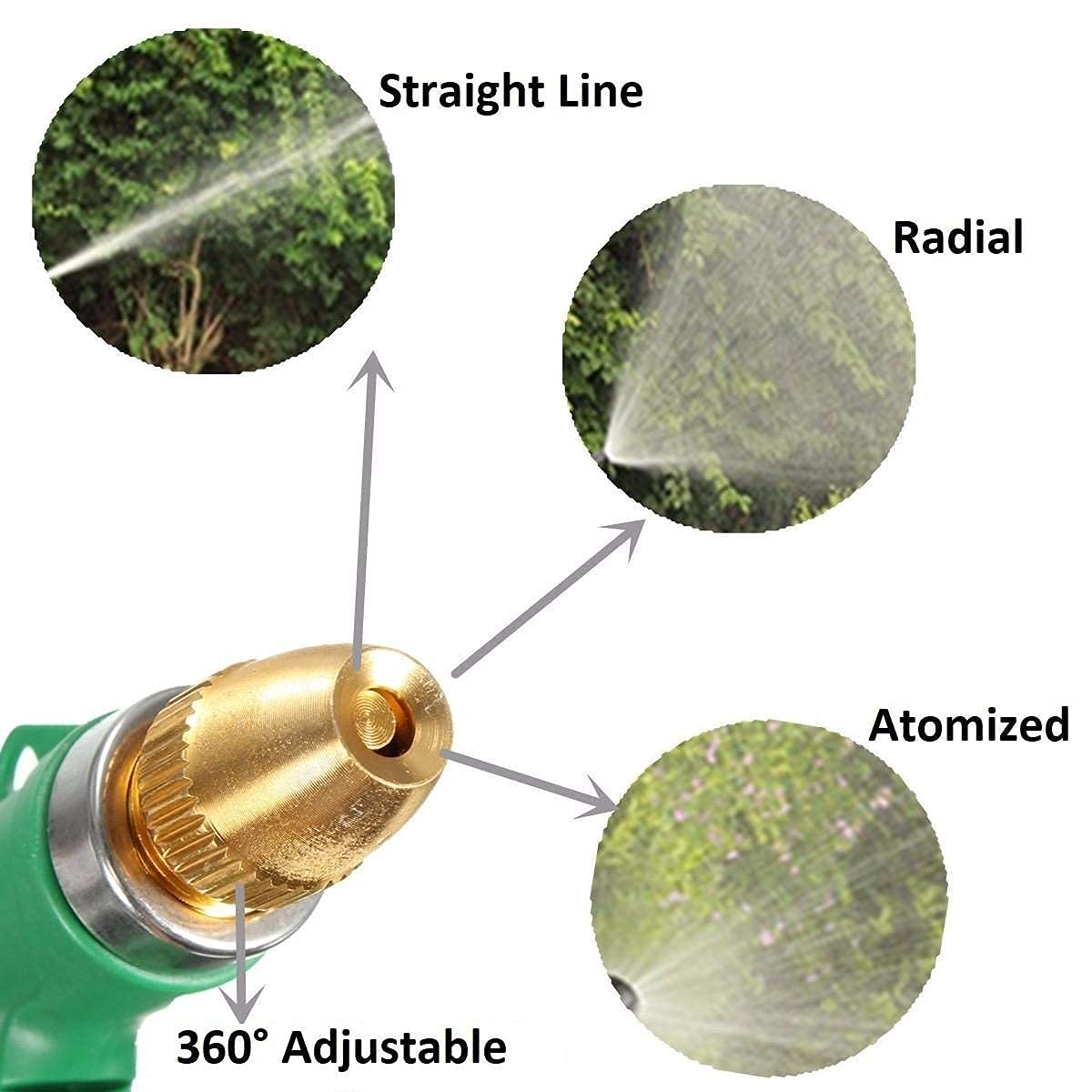 Adjustable High-Pressure Garden Hose Nozzle with Copper Head – Durable Spray Nozzle for Efficient Garden Watering