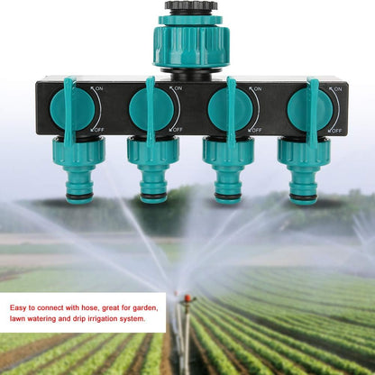 Universal 4-Way Garden Hose Splitter – Adjustable Faucet Distributor for Efficient Irrigation