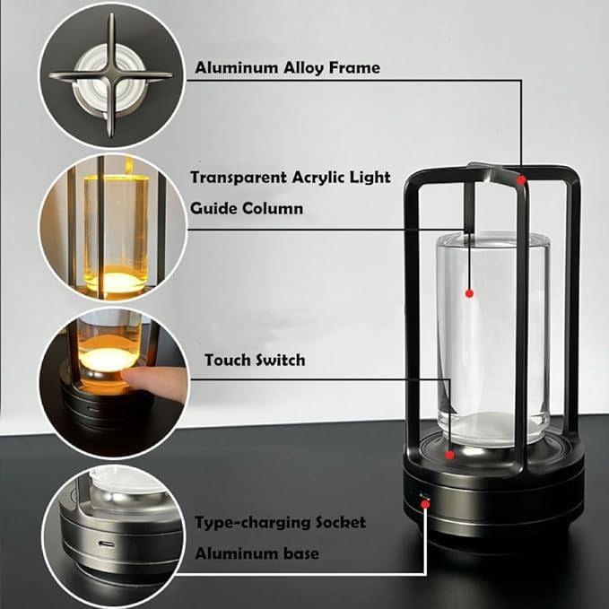Industrial Metal Table Lamp in Retro Style