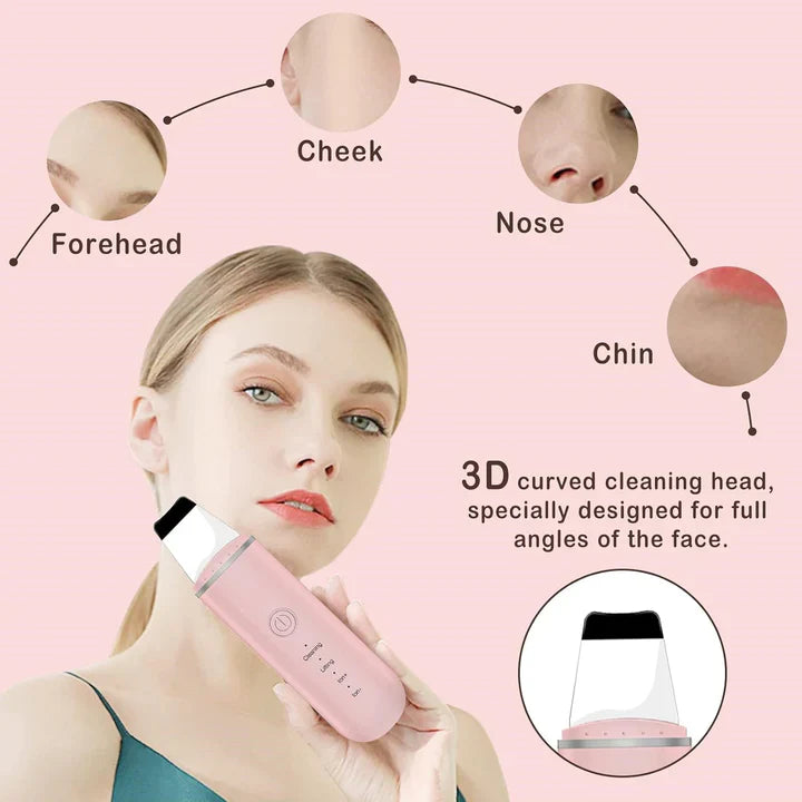 Ultrasonic Skin Scrubber for Deep Cleansing – Pore Cleaner & Facial Peeling with Ion Technology