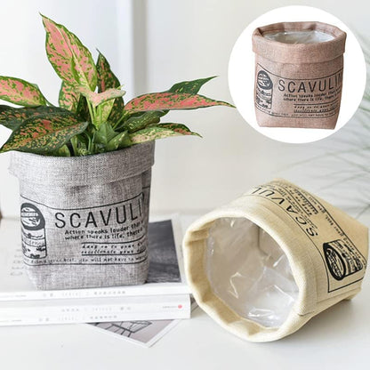 Decorative Fabric Planter with Print – Versatile Plant and Decorative Pot for Home and Garden
