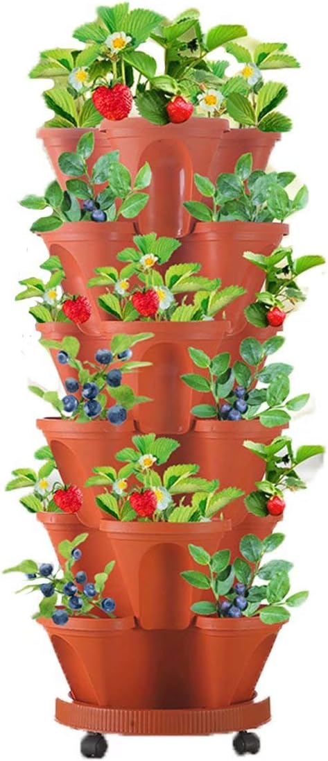 6-Layer Vertical Plant Tower – Efficient 3D Flower Growing System for Garden and Patio
