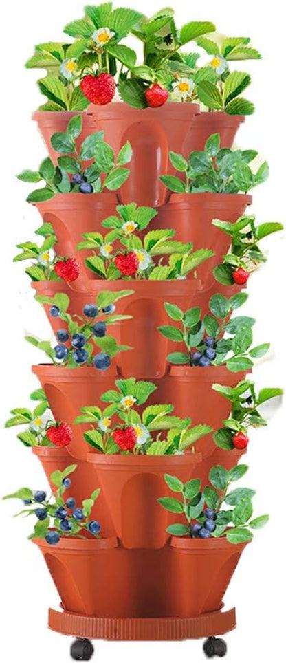 6-Layer Vertical Plant Tower – Efficient 3D Flower Growing System for Garden and Patio