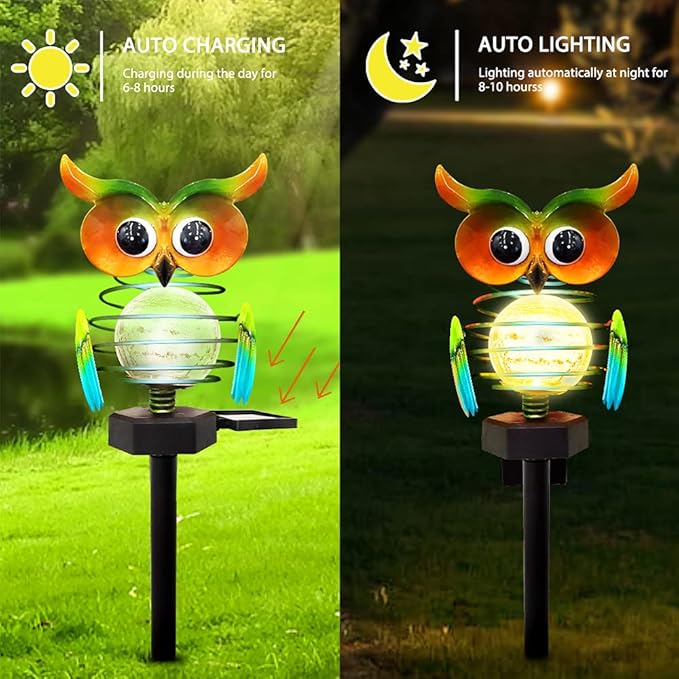 Solar LED Garden Light Owl – Color-Changing Outdoor Lighting for Garden and Terrace