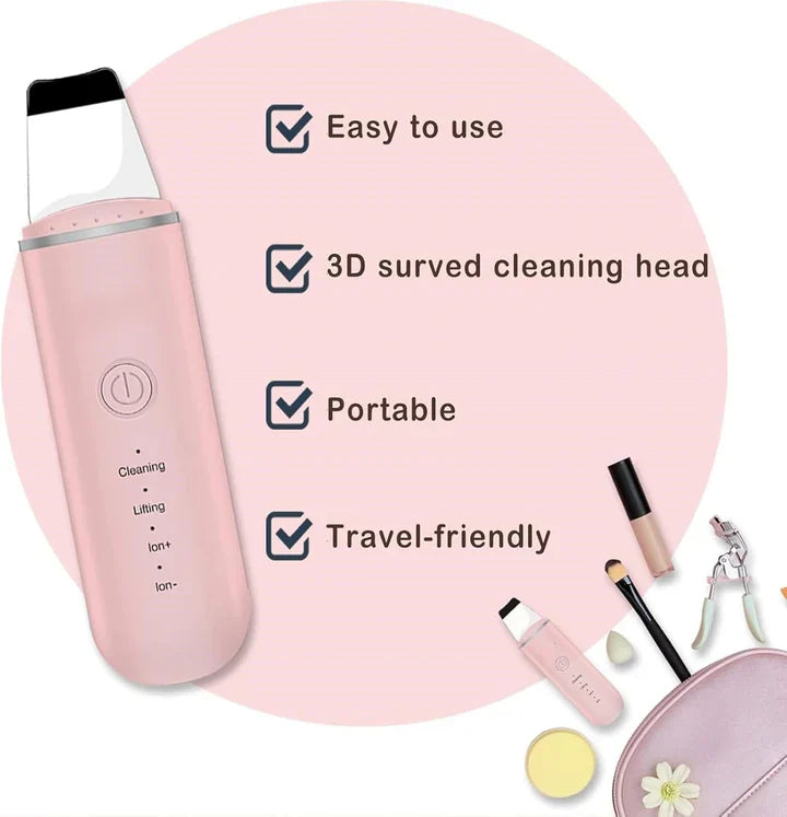 Ultrasonic Skin Scrubber for Deep Cleansing – Pore Cleaner & Facial Peeling with Ion Technology