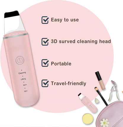 Ultrasonic Skin Scrubber for Deep Cleansing – Pore Cleaner & Facial Peeling with Ion Technology