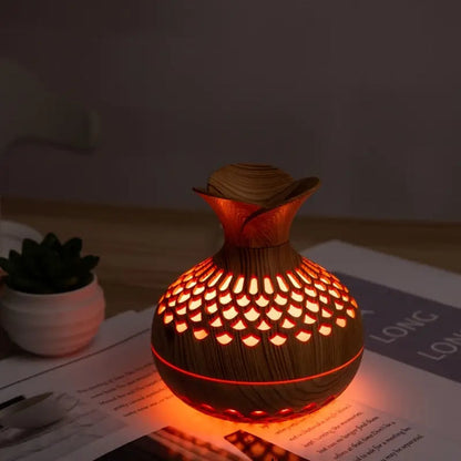 LED Aromatherapy Humidifier – Wood-Style Diffuser for a Relaxing Atmosphere