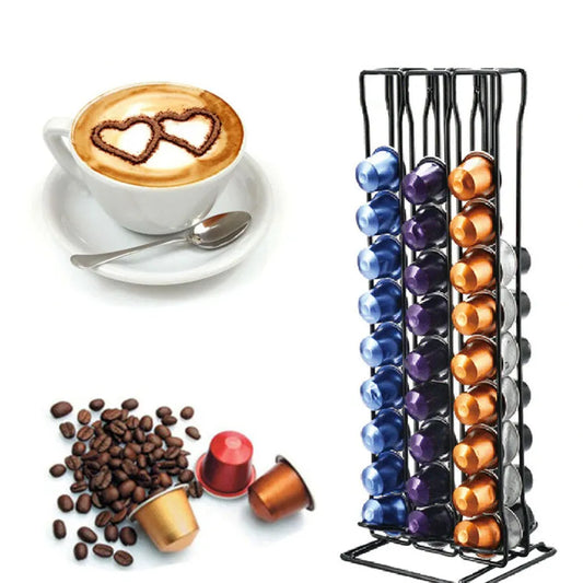 Stylish Standing Coffee Capsule Holder – Space-Saving and Modern Storage Solution for Nespresso & Dolce Gusto Capsules