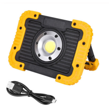 Portable LED Work Light – Rechargeable Work Lamp with USB Charging and Durable Rubber Protective Cover