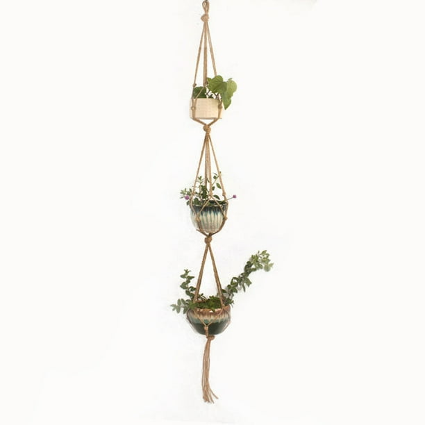 Macramé Plant Hanger Made of Cotton Rope – Stylish Hanging for Flower Pots in Boho Design