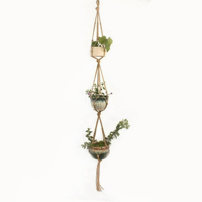 Macramé Plant Hanger Made of Cotton Rope – Stylish Hanging for Flower Pots in Boho Design