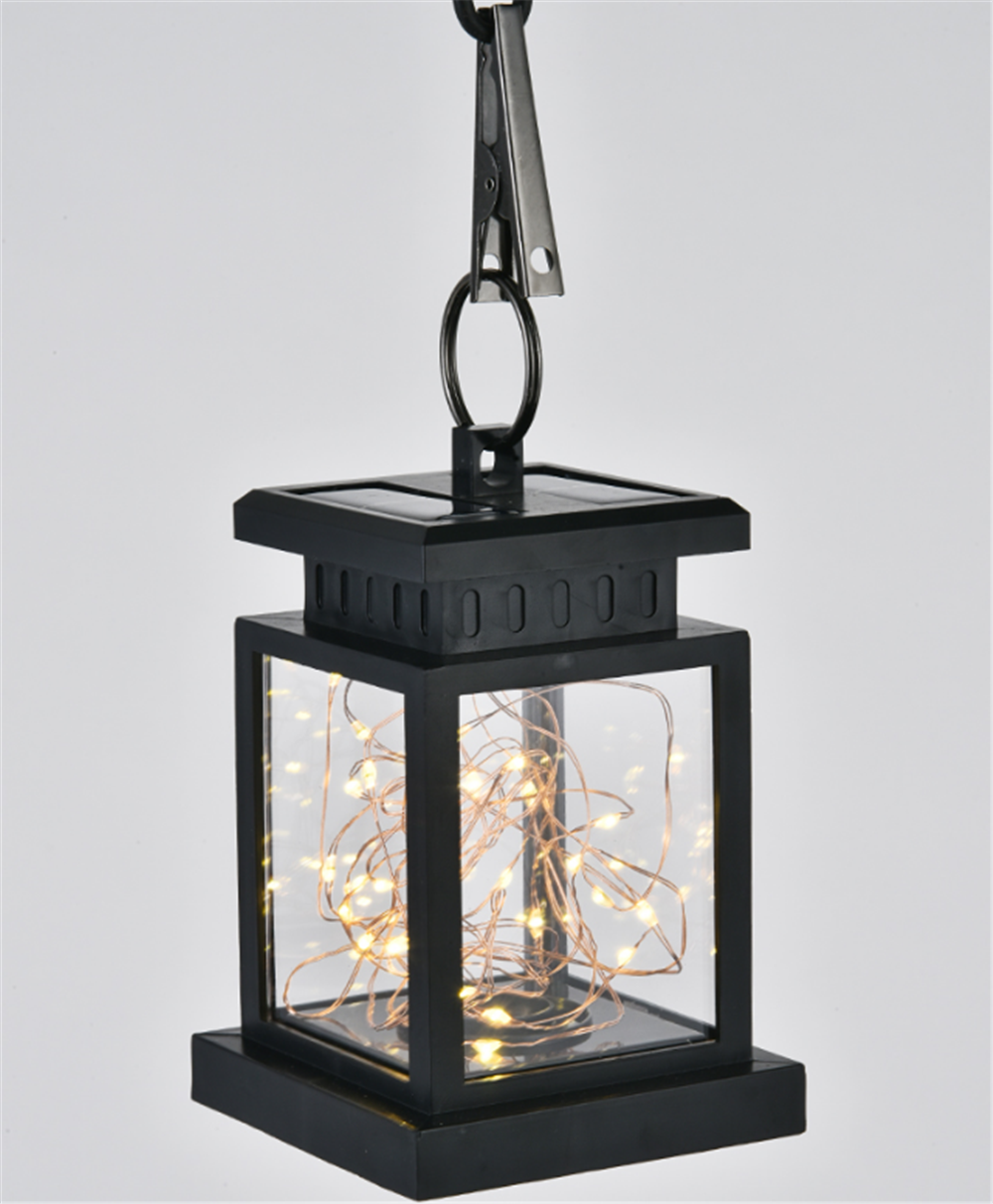 Solar-Powered LED Lantern with String Lights – Decorative Outdoor Lighting for Garden, Patio, Balcony & Outdoor Area, Warm White