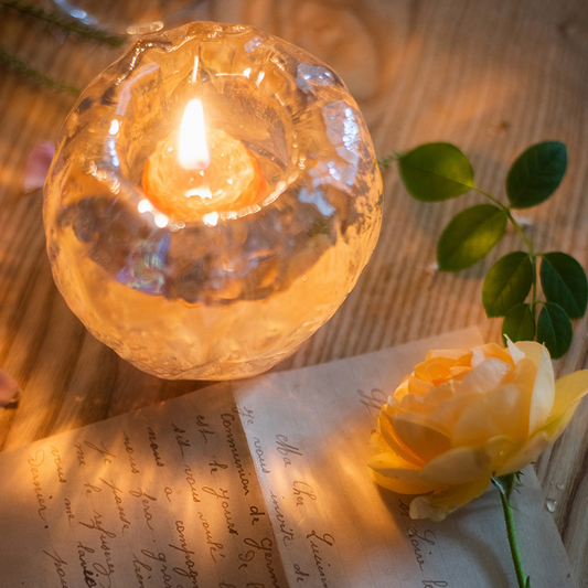 Decorative Glass Tealight Holder – Transparent Candle Holder for Elegant Room Lighting