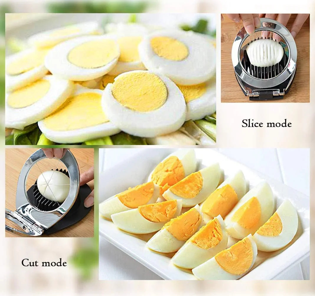 Stainless Steel Egg Slicer – Multifunctional 3-in-1 Slicing Tool for Perfect Eggs