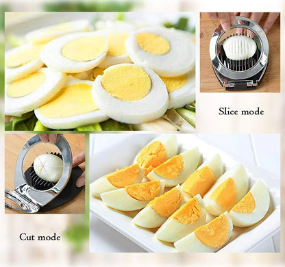 Stainless Steel Egg Slicer – Multifunctional 3-in-1 Slicing Tool for Perfect Eggs