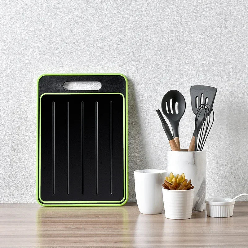 Multifunctional Cutting Board with Defrosting Plate – Double-Sided & Non-Slip