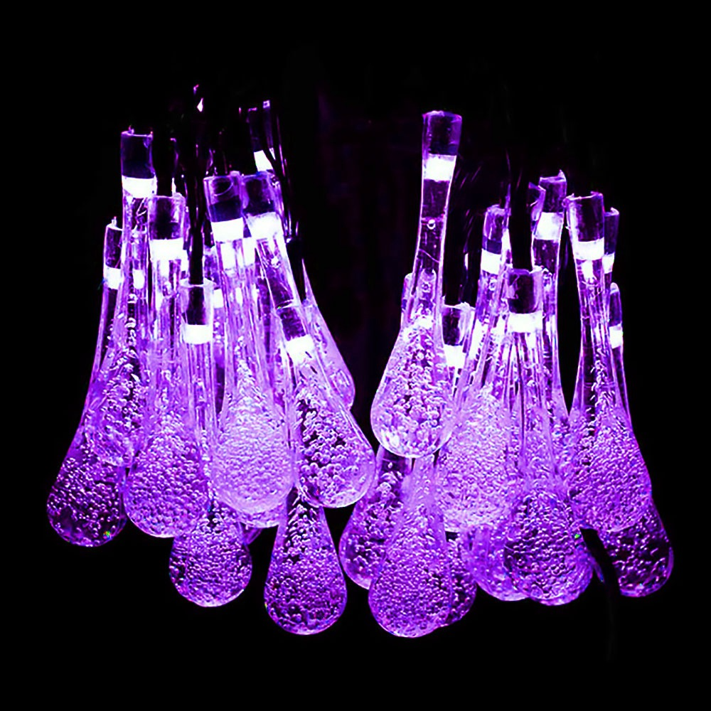 Solar-Powered LED String Lights – Colorful Raindrop Lights for Gardens and Outdoor Spaces