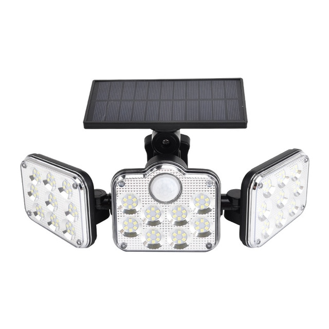 Solar LED Spotlight with Motion Sensor – Triple Outdoor Lighting for Garden, Yard, and Garage