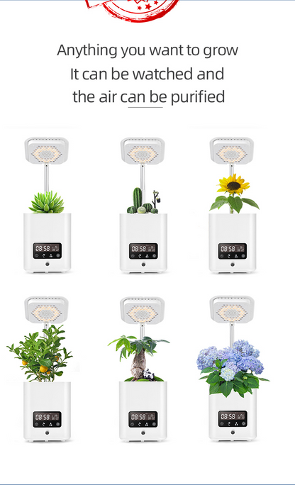 Intelligent Multifunctional Hydroponic Planter Pot with Calendar, Diffuser, and Desk Lamp for Optimal Plant Care
