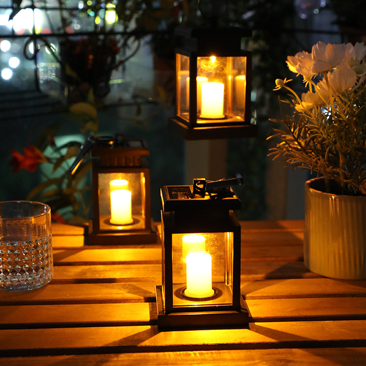 Waterproof Solar LED Lantern with String Lights – Garden Lighting for Terrace and Balcony with Hanging Clip