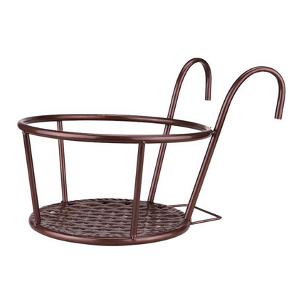 Metal Hanging Plant Basket – Balcony Planter Pot with Hook for Garden and Patio