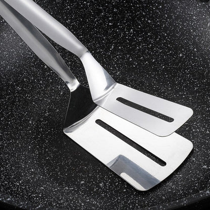 Reversible Stainless Steel Spatula with Non-Slip Handle for Frying Pans and Grills