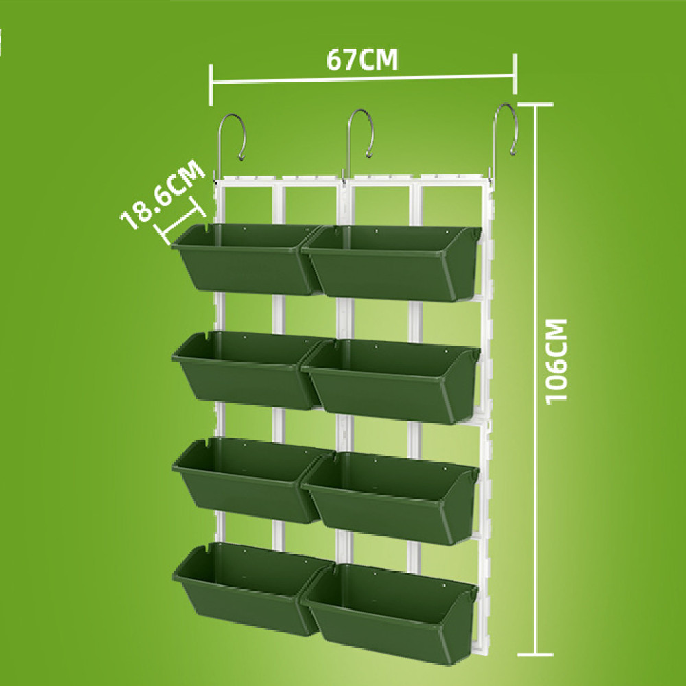 Vertical Plant Storage with 8 Pockets – Wall-Hanging Plant Shelf for Balcony, Garden, and Terrace