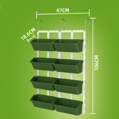 Vertical Plant Storage with 8 Pockets – Wall-Hanging Plant Shelf for Balcony, Garden, and Terrace