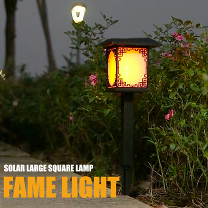 Solar LED Garden Lighting – Square Lamp With Warm White Light For Garden, Patio And Pathway Lighting