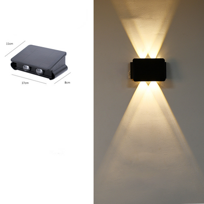 Modern LED Outdoor Wall Light with Dual Lighting – Weatherproof Wall Lamp for House Facade and Garden