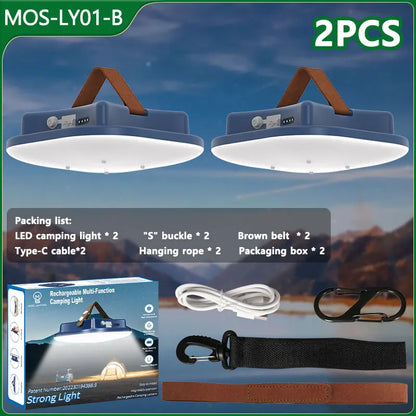 80W LED Solar Camping Lamp with Magnet and Zoom Function – Rechargeable and Practical