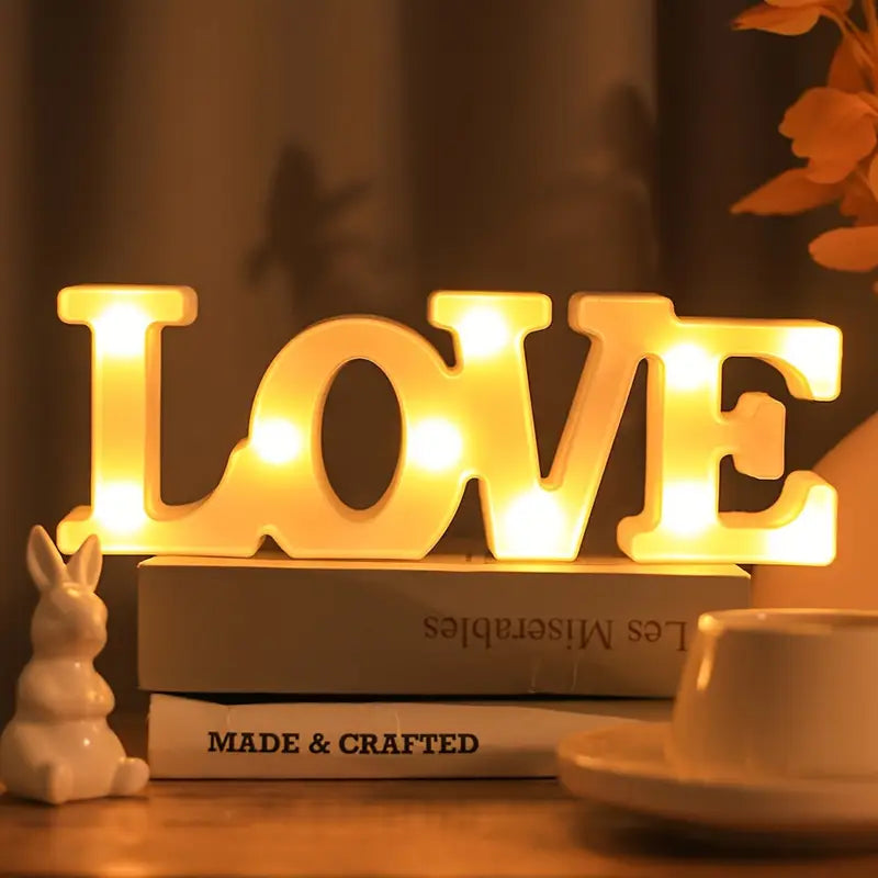 LED Letters Numbers Symbols – Decorative Illuminated Décor with Warm White Light for Parties, Events, and Living Spaces