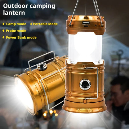 Solar Lamp for Camping with USB Charging – Portable LED Lantern for Outdoor Use and Emergencies
