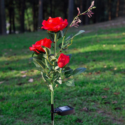 Solar-Powered Rose Lights – Garden Stakes with Solar Panel for Ambient Outdoor Lighting