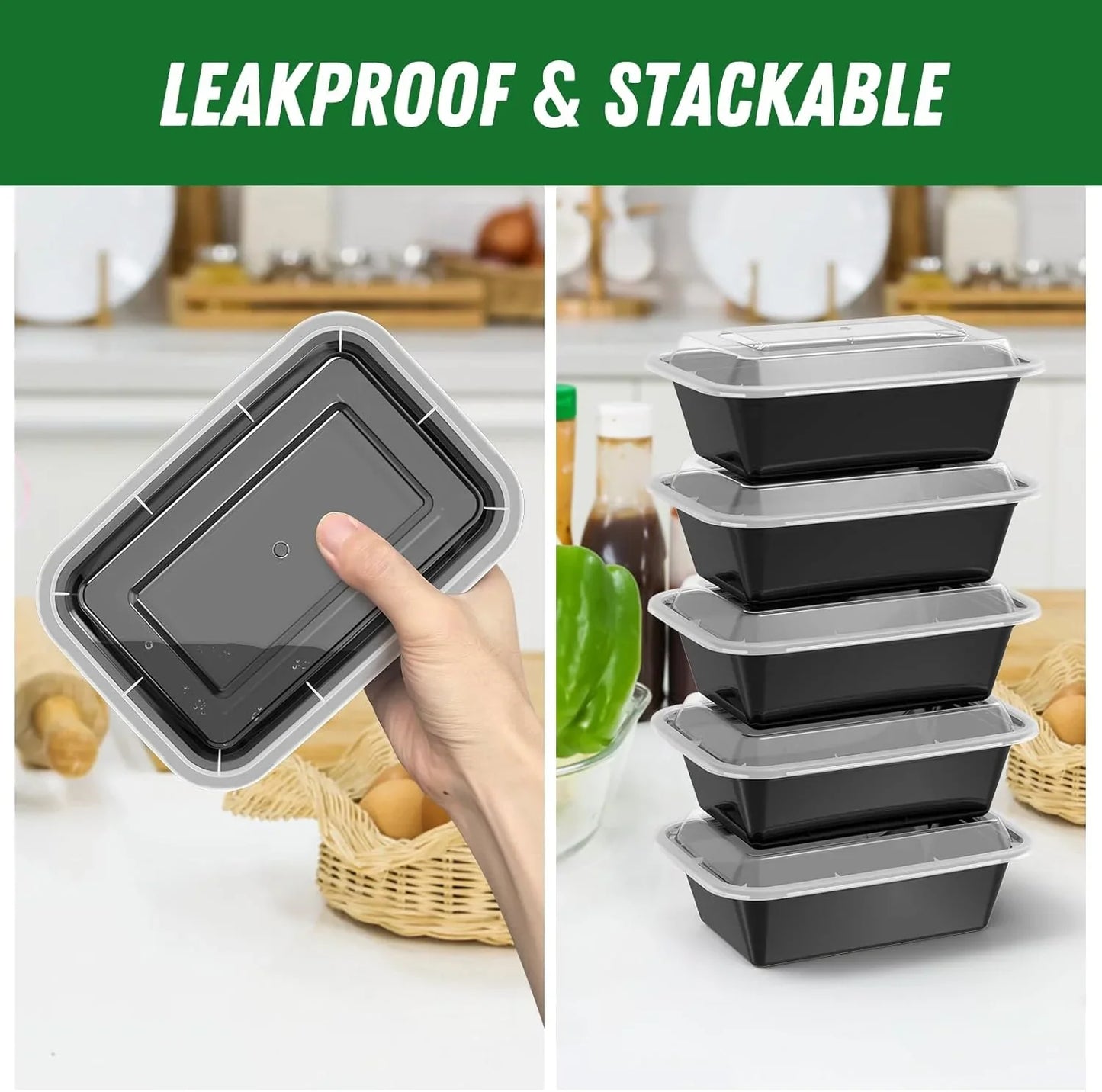 50-Piece Meal Prep Container Set with Lids – Practical Storage Solutions for Meal Preparation & Portioning