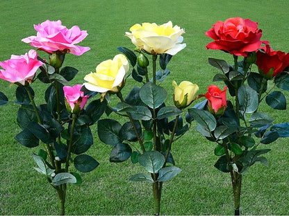 Solar-Powered Rose Lights – Garden Stakes with Solar Panel for Ambient Outdoor Lighting