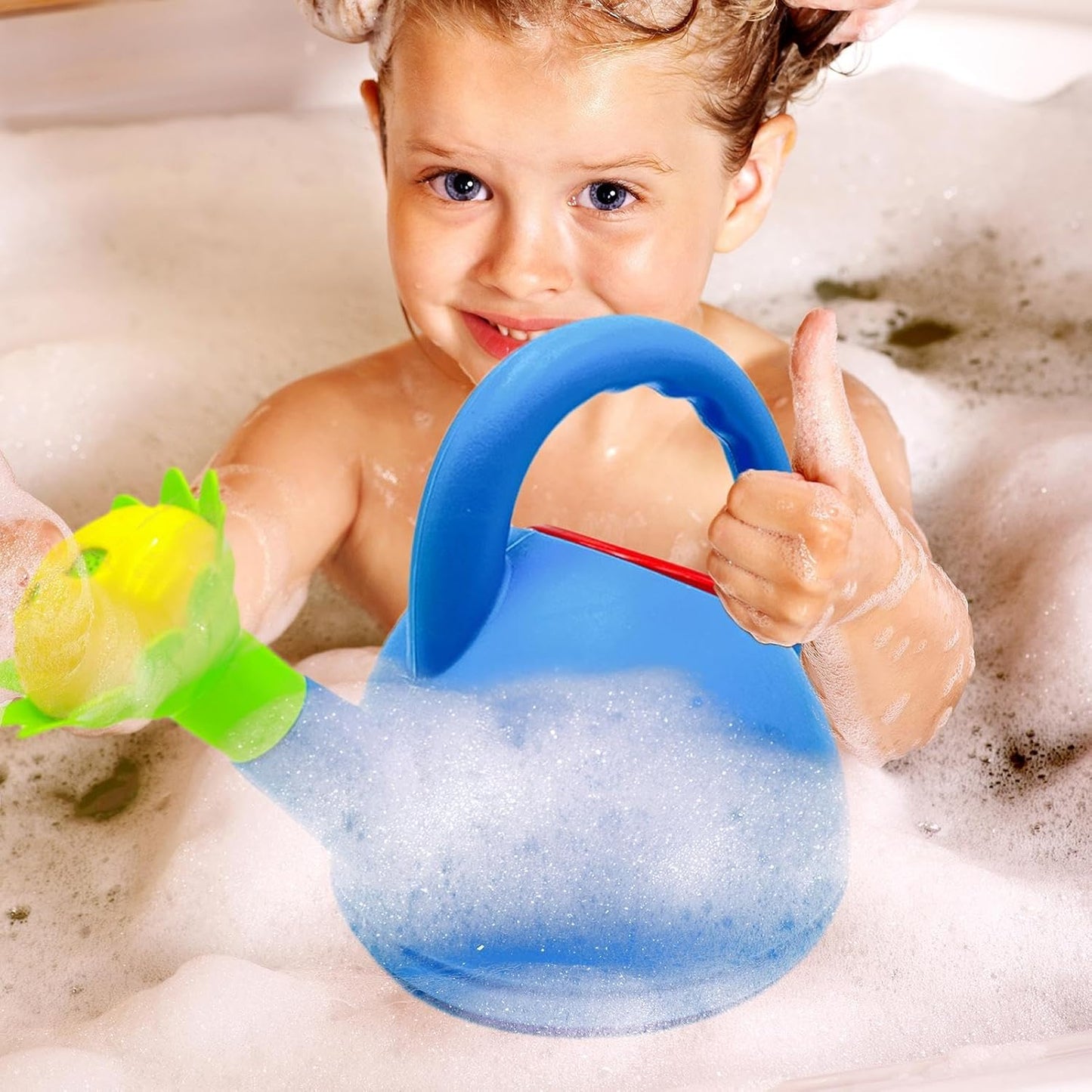 Colorful Kids Watering Can with Flower Spout – Plastic Watering Can for Little Gardeners