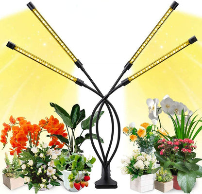 Plant Growth Light with 4 Adjustable Arms and Dimmer Function – LED Grow Light for Indoor Gardens