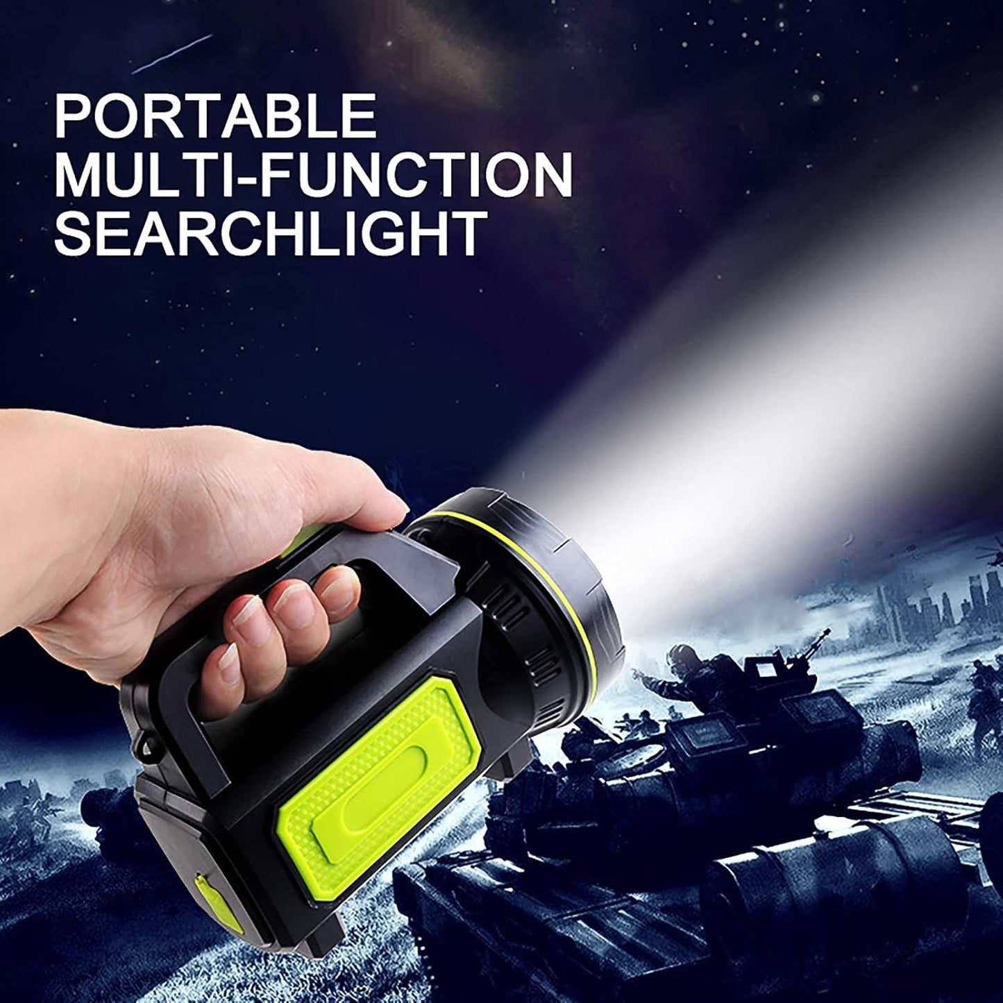Multifunctional LED Flashlight with Side Spotlight – Portable Work Light for Outdoor Camping and Emergencies