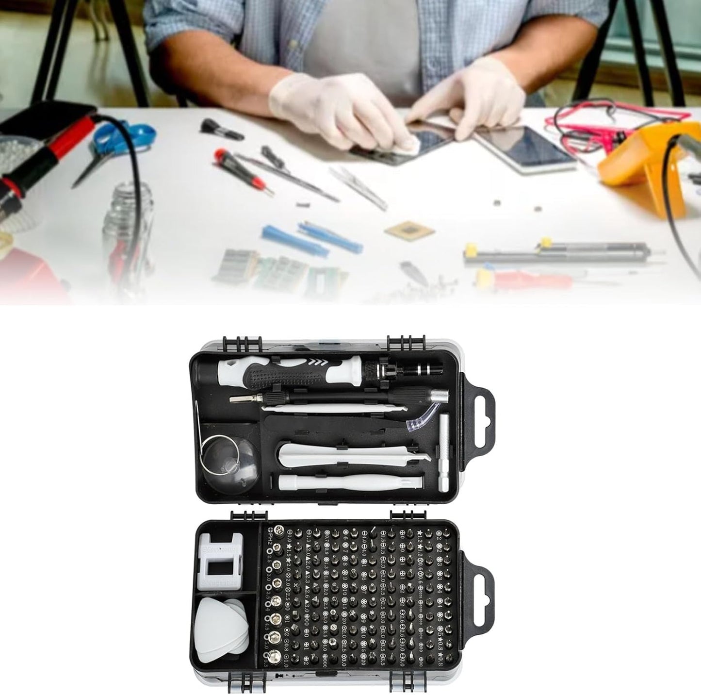 Professional 115-in-1 Tool Kit for Smartphone, Laptop, and PC Repairs