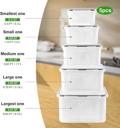 5-Piece Food Storage Set with Lids – Fresh-Keeping Storage Containers for Kitchen & Home