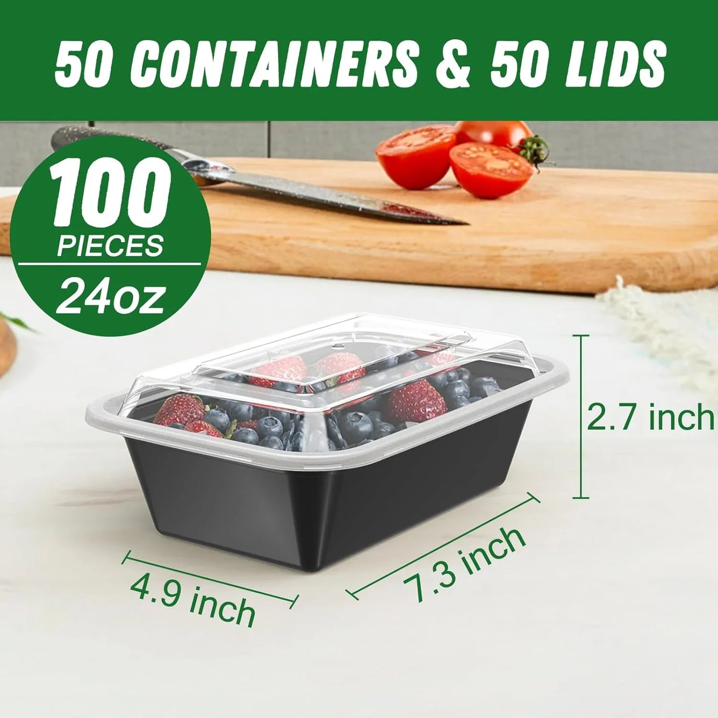 50-Piece Meal Prep Container Set with Lids – Practical Storage Solutions for Meal Preparation & Portioning