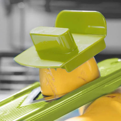 12-in-1 Multifunctional Vegetable Cutter with Interchangeable Blades and Collection Container for Fast Food Preparation