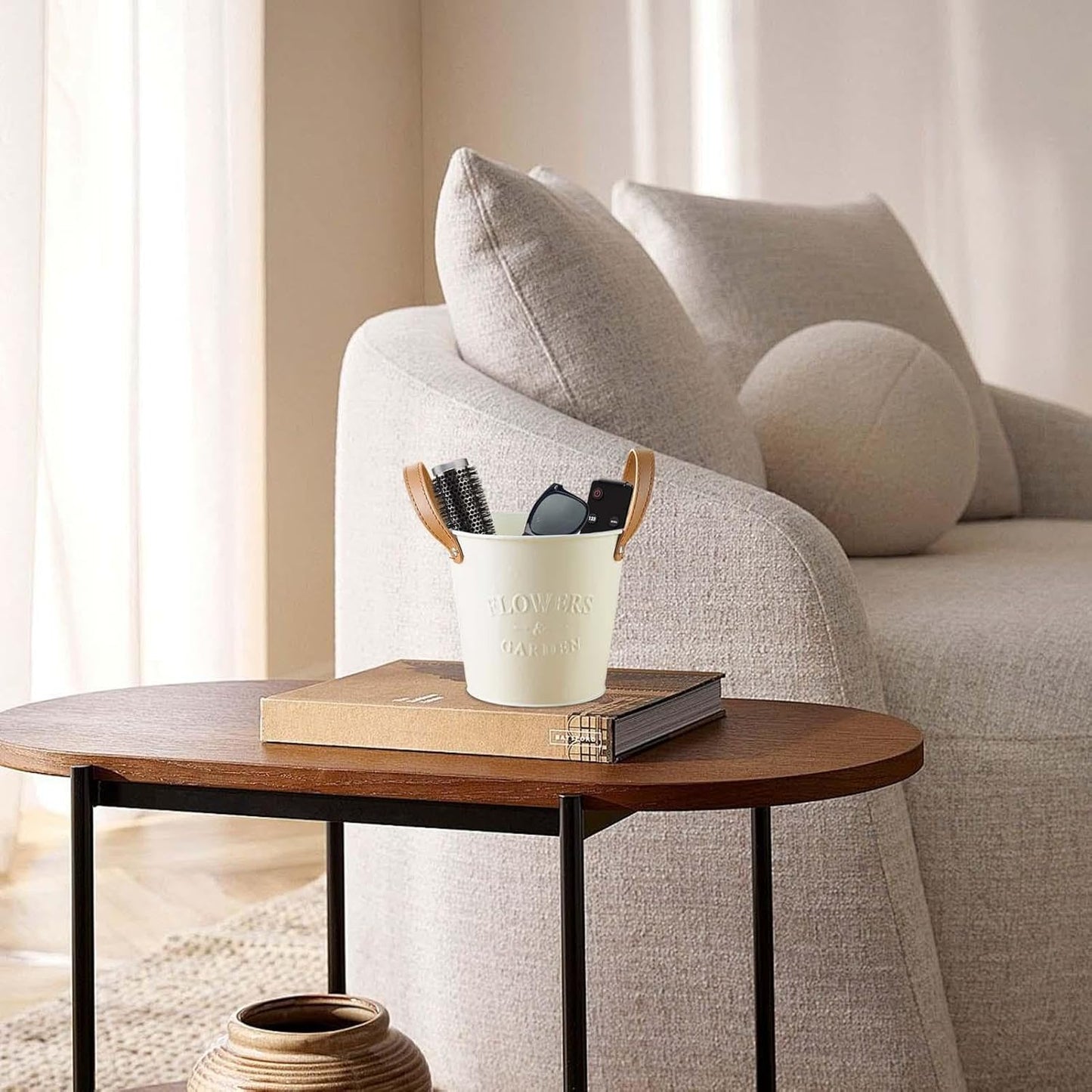 Decorative Plant Pots with Leather Handles – Stylish Flower Pots for Home and Garden