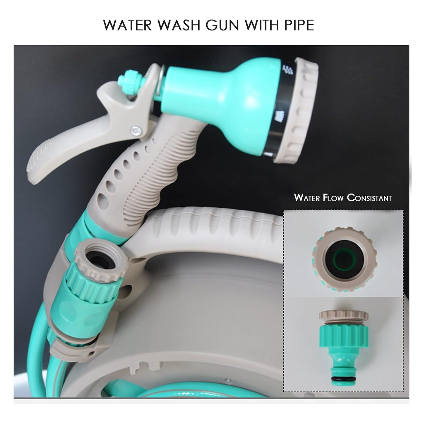Compact Hose Reel with Spray Nozzle – Practical Garden Hose Cart for Easy Watering