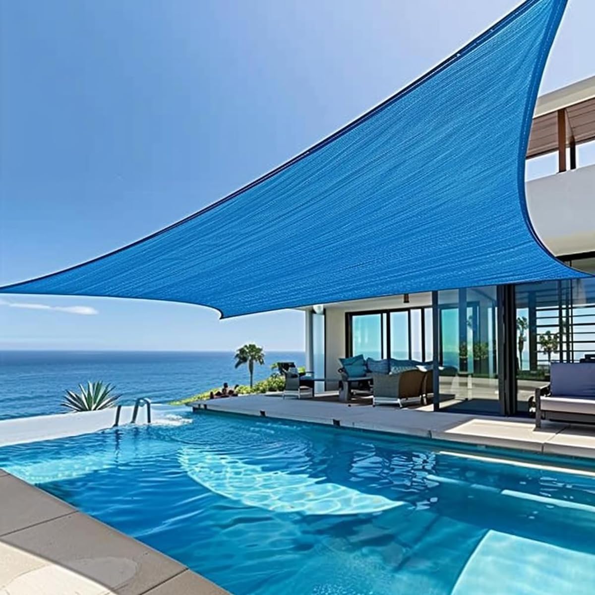 Rectangular Sun Shade Sail – UV-Resistant Sun Protection Canopy with Durable Rope for Garden and Patio